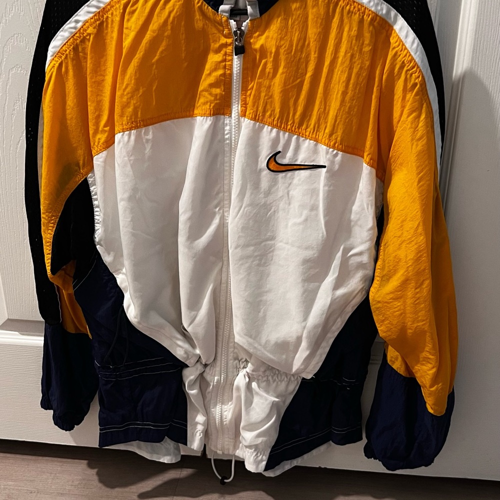 Nike Yellow, White, and Black Windbreaker